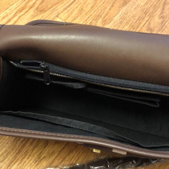 Large Dark Brown Crossbody Bag in Dark Brown Mocca Sense of Function by America - Picture 9 of 14